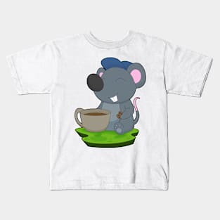 Mouse Coffee Cup Kids T-Shirt